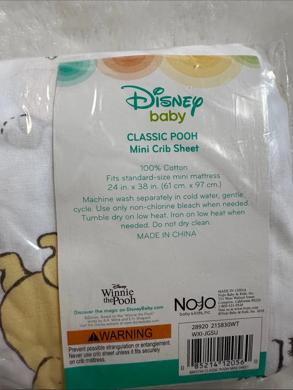 Disney Classic Pooh Mini Crib Sheet